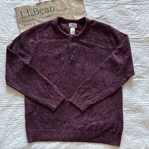 LL Bean Cotton Ragg Henley Sweater